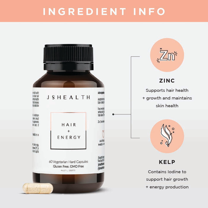 JSHealth - Hair + Energy - 60 Capsules