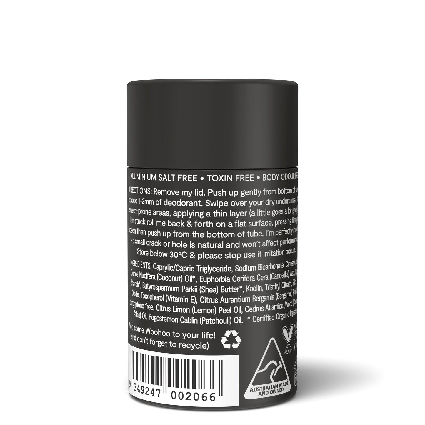 Natural Deodorant & Anti-Chafe Stick (Tux) 60g